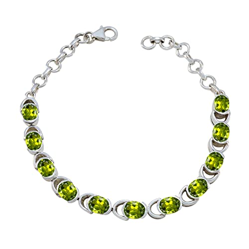 Bracelet de tennis argent sterling 925 et pierres chakra fait main