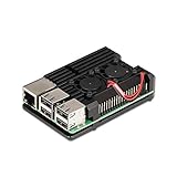Schnelle Wärmeableitung. XIAOFANG PI 3 Aluminiumgehäuse mit Dual-Kühlgefänger-Lüfter Metallschale Schwarz Gehäuse Fit für RPI Raspberry Pi 3B / 3B +