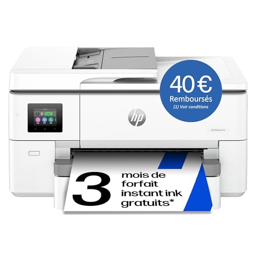 HP OfficeJet Pro 9720e, 53N95B, Imprimante Multifonction, 3 Mois de Forfait Instant Ink Gratuit, à Jet d'encre, A4, Couleur, Recto Verso Automatique, 22 ppm,...