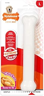 Nylabone Dura Chew Extreme Tough Dog Chew Toy Bone, Chicken Flavour, L, for Dogs Up to 23 kg