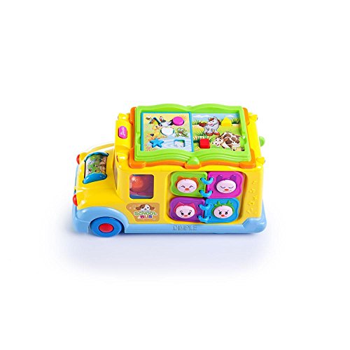 Dimple Educational Interactive School Bus Toy With Tons Of Flashing Lights, Sounds, Responsive Gears And Knobs To Play With, Tons Of Fun For Toddlers For Kids (Single) #TOP4