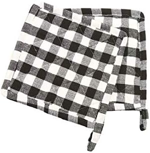 Buffalo Checked Pot Holders Cotton Made, Kitchen Essential Basic, Pot Holder - Size ( 7" x 7" ) - Buffalo Plaid Pattern (Black/White) - ( Pack of 30 ) Machine Washable