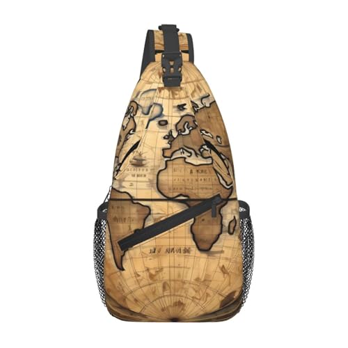 Mochila bandolera MyPiky con estampado de mapa antiguo