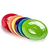 MIYOPESI 11-Inch Melamine Plates (Set of 6) - Unbreakable and Reusable Plastic Dinnerware with Ceramic Feel, Stackable and Dishwasher-Safe - Versatile for All Meals (Multicolor)