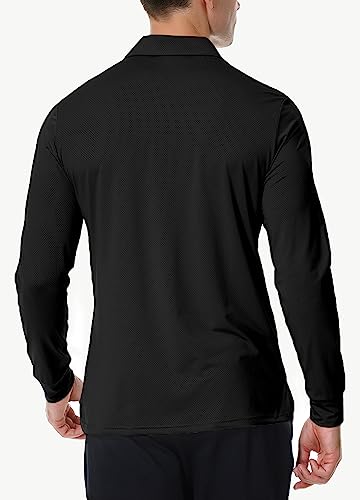 Jim League Men's Long Sleeve Golf Polo Shirts Athletic Casual Travel Performance Collar Shirts Lightweight Quick Dry Upf50 #TOP1