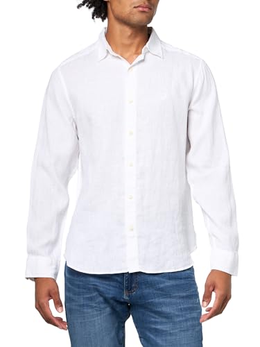 Nautica Men's Long Sleeve Solid Linen Button Up Shirt