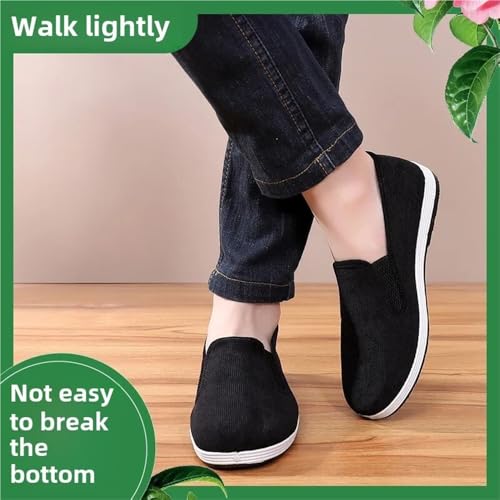 Summer Beijing Cloth Shoes Men's Corduroy Casual Slip-On Work Shoes Breathable Lazy Casual Rubber4