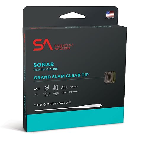Scientific Anglers Sonar Grand Slam Clear Tip Fishing Line, Clear Tip Fly Line for Saltwater Flats, Smooth Casting, Pale Yellow/Sand/Clear - WF-7-FI