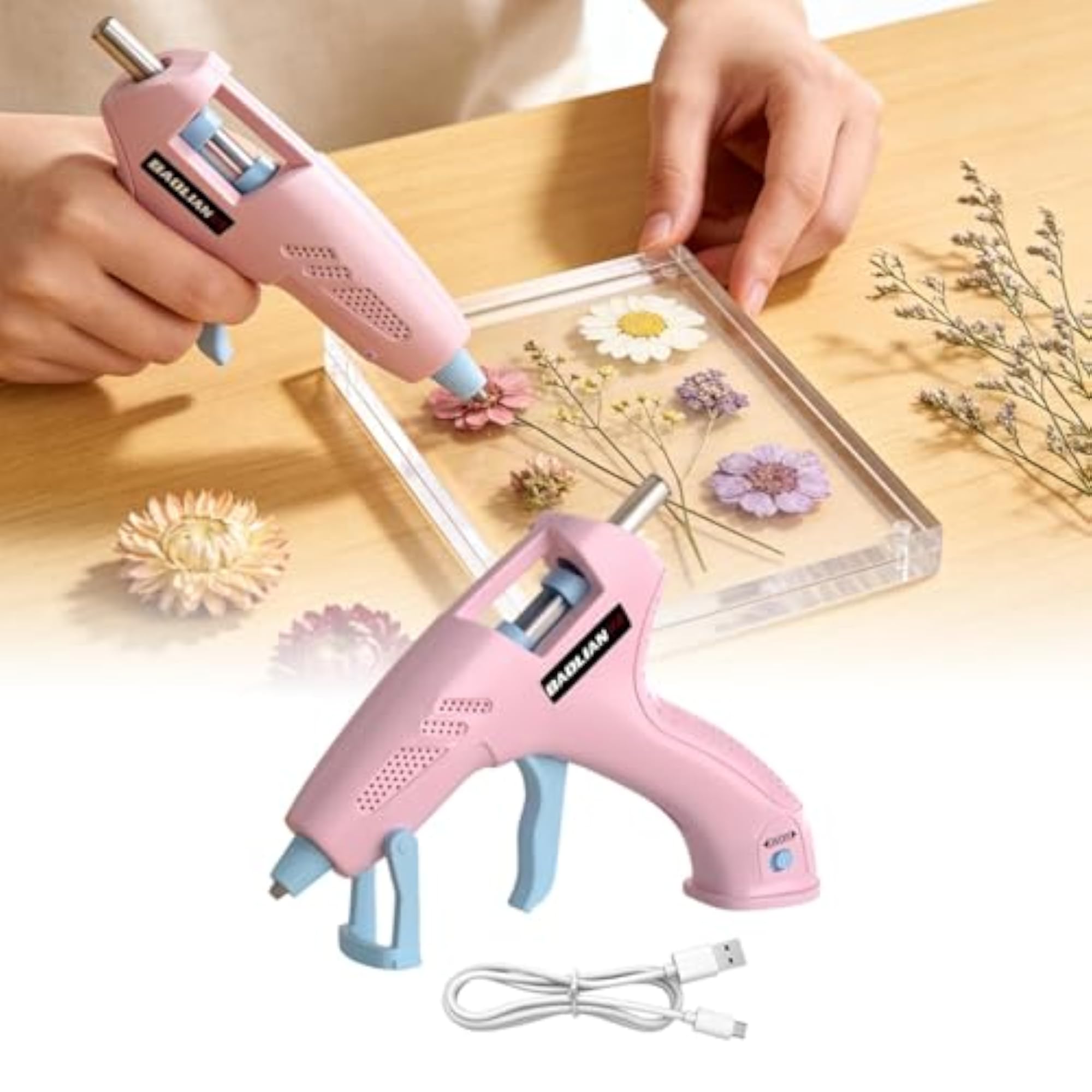 Cordless Hot Melt Glue Machine, Compact Artworks, Pink