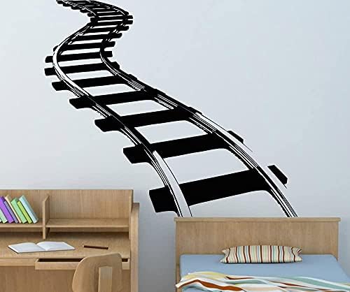 Classic Train Tracks Wall Decal Sticker - (Black Color) 72cm x 84cm Easy to Apply &amp Removable
