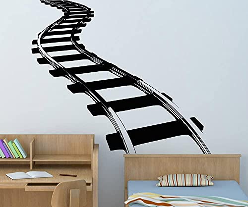 Classic Train Tracks Wall Decal Sticker - (Black Color) 72Cm X 84Cm Easy To Apply &Amp Removable #TOP2
