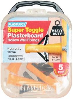 Plasplugs Super Toggle Heavy Duty Anchors, 5 Pack