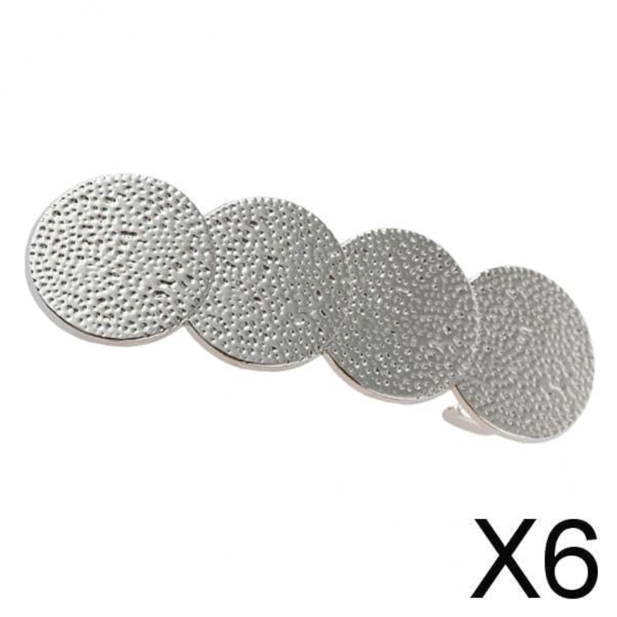6X Geometric Round Hair Clip Ponytail Holder