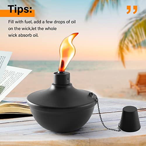 SNOGSWOG 6 Pack Metal Table Top Torches, 22oz Citronella Torches for Outside, Refillable Flame Light Torch, Decorative Tabletop Lantern for Yard, Patio, Deck, Garden, Party, Landscape by SNOGSWOG - Used condition - Image 6