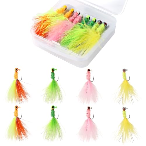 8pcs Ice Fishing Lures and Jigs Kit, Attractive Fishing Baits Ice...