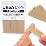 URSA Moleskin Fabric Tape | 30 Strips, Heavy-Duty Blister Prevention, No-Residue Bandages for Feet & Body, Cream Moleskin (3.14 x 0.98in)