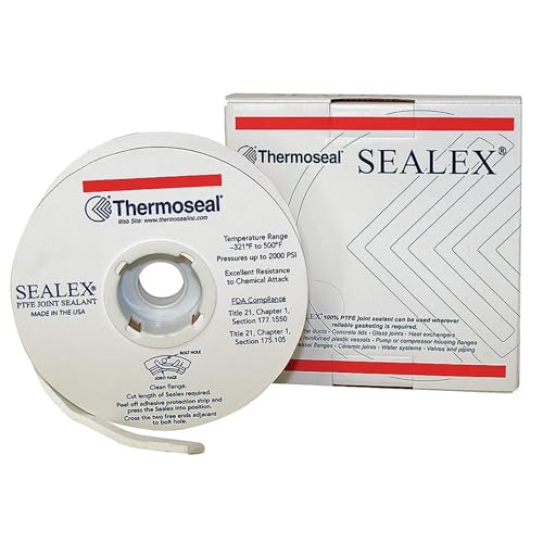 Klinger Thermoseal - SX0000-0125-1000 - SEALEX Gasket-Making Tape: 1/8 in x 1, 000 ft, 321F to 500F, White, PTFE