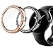 Lamshaw Compatible for Google Pixel Watch Bling Case, Bling Protective Bumper Case Crystal Diamond with Built-in Screen Protector Compatible for Google Pixel Watch (2 pack-Black+Rose Gold)
