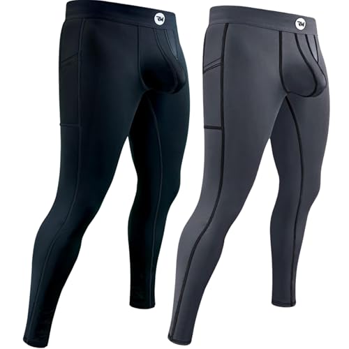 Real Men 28in Nylon Leggings A Pouch Lrg 2pk Blk/Gry Running Tights for Men Mens Leggings for Sports Mens Thermals Bottom Men's Thermal Underwear Union Suits Men's Sports Compression Pants & Tights