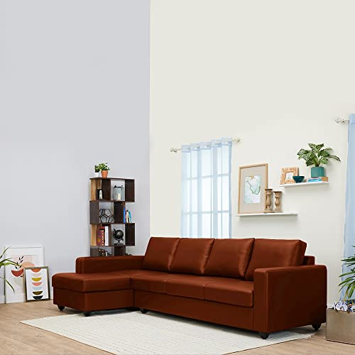 Image of Wakefit Sofa Set | 3 Year Warranty | Sofa 3 Seater, 3 Seater Sofa for Living Room, Wooden Sofa Set, 3 Seater + Left Aligned, Sofa for Living Room - Napper(Romance : Tan)
