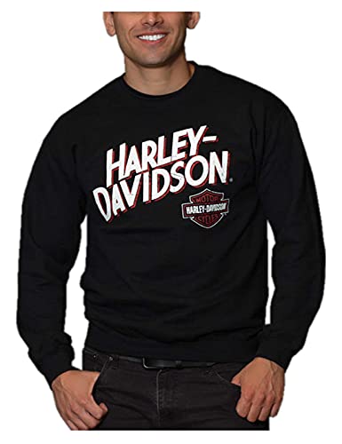 Harley-Davidson Men's Profound Crew-Neck Pullover Fleece Sweatshirt, Black (4Xl) #TOP8