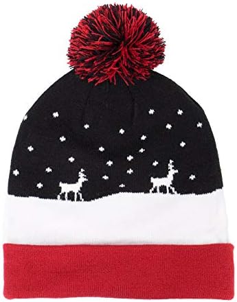 NOROZE Unisex LED Light Up Hat Men's Beanie Women's Winter Cap Novelty Xmas Santa Elf Reindeer Hat