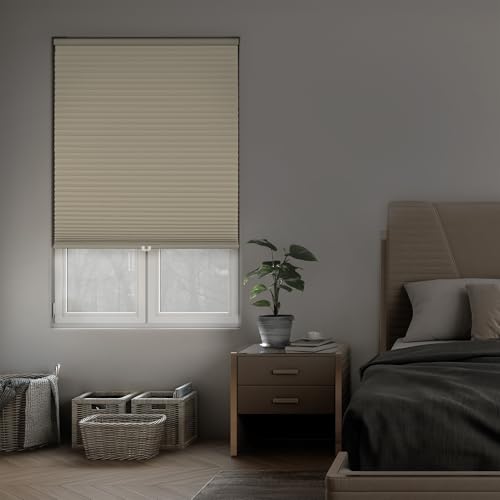 DEZ FURNISHINGS Cordless 1.5" Blackout Cellular Shade, Energy Saver, 34.5" W x 48" H, Ivory by DEZ FURNISHINGS - Used condition - US$25.25