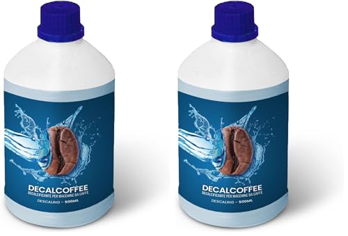 DECALCOFFEE Decalcificante per Macchine da Caffè 500ML | Compatibile con DeLonghi, Lavazza A Modo Mio, Nespresso e tutti i Marchi | Disincrostante liquido e concentrato (Confezione da 2)
