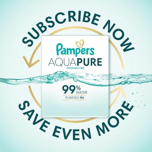 Pampers Aqua Pure Baby Wipes, 99% Water, Fragrance Free, Unscented, Water Based, Multi-Use, 448 Wipes Total (8X Flip-Top Packs) [Packaging May Vary] — view 13