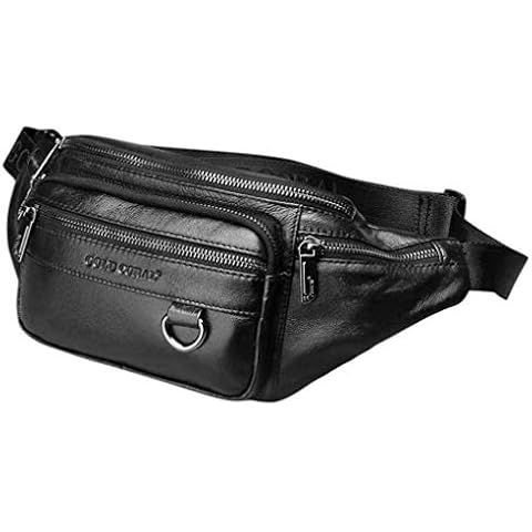 Leather Fanny Pack Waist Bag for Men Women Outdoor Travel Walking Hiking Camping Phone Pouch Wallet Casual Daypack Cover