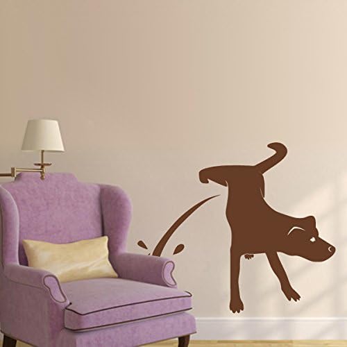Naughty Dog Pissing Wall Decal Dog Wall Sticker Vinyl Animal Wall Decor Nursery Wall Mural Graphic Home Art Decor Black