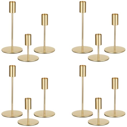 Skdqiee 12 Pcs Gold Candlestick Holders Bulk - Taper Metal Gold Candlestick Holders Decor Candle Stick for Table or Mantel Centerpiece, Wedding, Dinning, Party Home Decor,3 Sizes by Skdqiee - Image 2