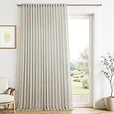 MRTREES Lindas Cortinas de Casa Salon Lino Natural Rusticas 1 Pieza 300x240 CM Cortina Visillo Dormitorio Juvenil Translucidas para Barra Decoración de Ventana Habitacion Comedor