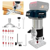 Akku Oberfräse für Bosch Professional 18V System, 800W Akku-Kantenfräse Set mit 5 Geschwindigkeit, 30000 U/min Bürstenloser Multifunktionsfräse Handfräser mit 15 Stück 1/4\ Fräser Set(Ohne Akku)