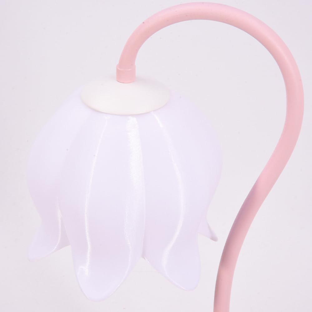 Pink Tulip Table Lamp Green Flower Table Lamp Girls Room Blue Modern Bedside Table Lamp White Desk Lamp Rustic Farmhouse Nightstand Lamp for Nursery Kids Bedroom Living Room Home Office