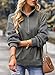 SHEWIN Women Fall Sweatshirt Long Sleeve Oversized Hoodies Lightweight Half Zip Tops Quarter Zipper Shirt Pullover Clothes Size 2XL, Grey