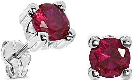 Miore 4 prongs stud earrings for women in 9kt 375 yellow/white gold with gem