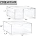 Prsildan Acrylic Drawer Makeup Organizer with 4 Drawers, Set of 2 Office Desk Organizers Accessories, Clear Stackable Storage Drawers for Vanity, Countertop, Craft, Jewelry, Art Supply Organization