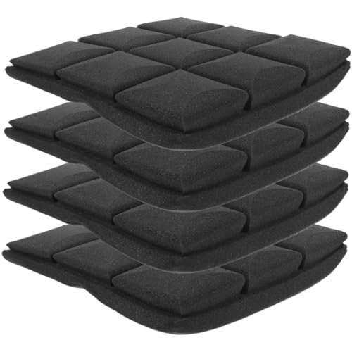 HANABASS 4 piezas Paneles acústicos de espuma insonorizante de alta densidad para estudio, oficina en casa, material ignífugo para reducción de ruido y tratamiento acústico miniatura 5