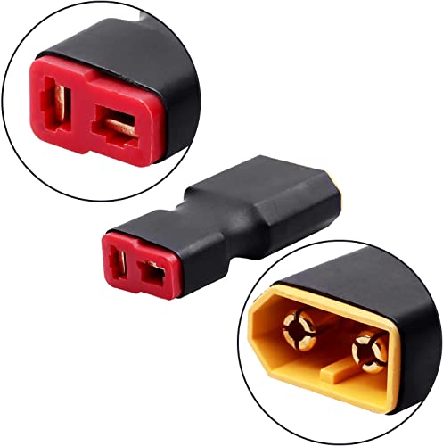 Youme 4Pcs Deans T to XT60 Male Female Connector No Wires Adapter Plug Compatible with RC Car Truck Boat NiMH Lipo Battery Balance Charger ESC