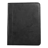 Bond Street WRC5043BS-BLACK 9.5 x 13.25 in. Faux-Leather Padfolio with Solar Calculator Black