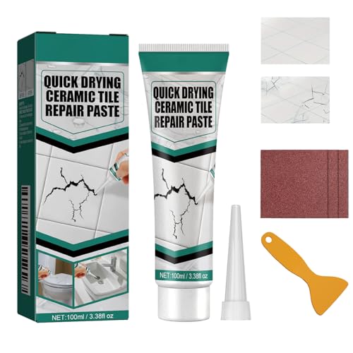 Kit Riparazione Vasca da Bagno Bianco,Crema Riparatrice Muri,Ripara Ceramica Lavandino,Riparazione Piatto Doccia,Ripara Ceramica Lavandino,Kit Smalto Vasca da Bagno,Kit di Riparazione Crepe Vasca