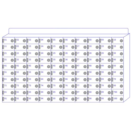 Armadio per telefono in acrilico con soluzione di archiviazione per chiavi per aula ufficio e scuola100 Slot Antifurto Organizer per fabbriche e aziende