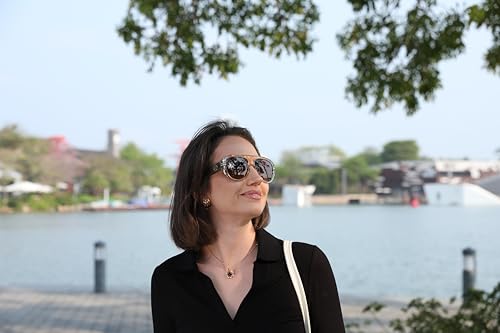 Image of FEISEDY Retro Polarized Aviator Sunglasses for Men Women Trendy 70s Vintage Plastic Frame Sun Glasses B4150