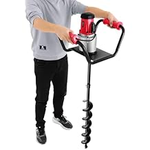 1500W Electric Post Hole Digger with 4-inch Auger Bit & 11.81inch Extension Rod, 1.6HP Pure Copper Motor Earth Auger Fence Post Digger for Post Holes Earth Digger Planting, 190-200 RPM