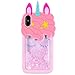 Mulafnxal Quicksand Unicorn Case for iPhone X XS10,Soft Silicone 3D Cartoon Animal Cover,Kids Girls Cute Bling Glitter Rubber Kawaii Character Fashion Cases Skin Protective Protector for iPhoneX Xs