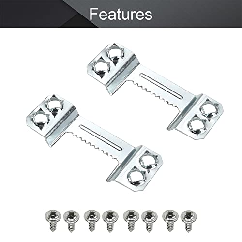 Image of MroMax 30PCS Sawtooth Picture Hangers Iron Picture Hangers 1.69 inch x 0.63 inch 4-Hole Picture Frames Hangers for Hanging Clock Paintings Artwork Picture Frame Hook Photos Silver