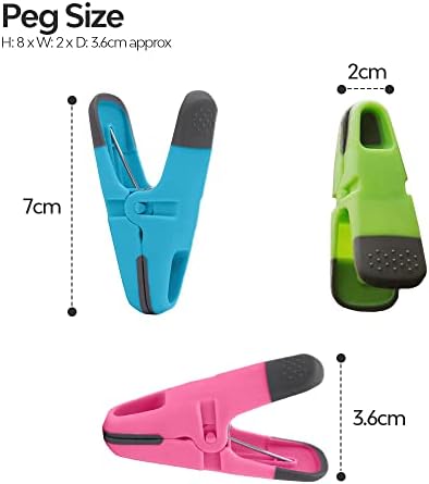 Soft Grip Clothes Pegs for Washing Line Strong & Durable Soft Grip Pegs Protect from Peg Stains - 24 Pcs Premium Quality Plastic Washing Pegs Clothes pins Ideal for Heavy Laundry - 3 Bright Colours