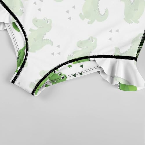 Image of Girls One Piece Swimsuit Lovely Cute Animals Ruffles Swimwear Bathing Suits 3-12 Years