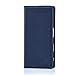32nd Classic Series - Real Leather Book Wallet Case Cover for Sony Xperia XZ, Real Leather Design with Card Slot, Magnetic Closure and Built in Stand - Navy Blue